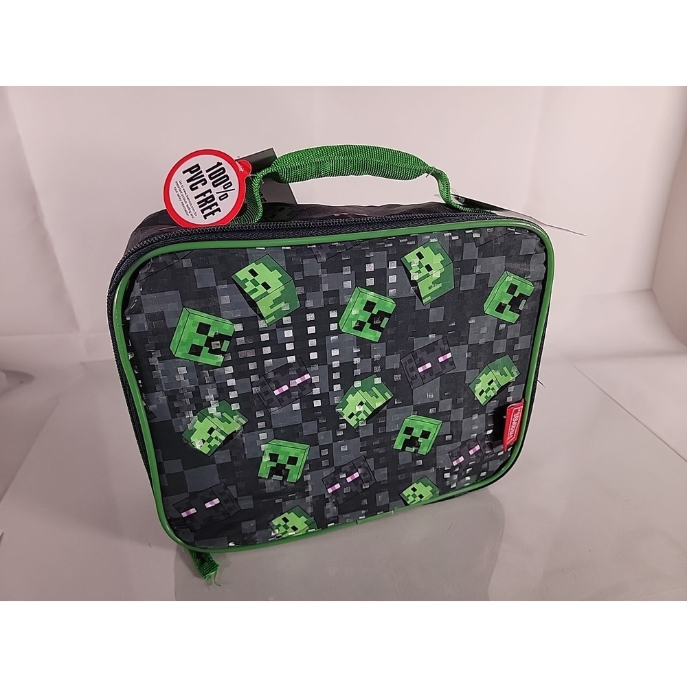 Minecraft Creeper Lunch Box Bag Soft Insulated Back to School Lunchbox Thermos